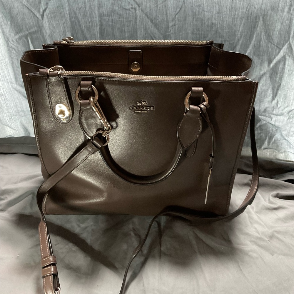Coach Dark Brown Leather Shoulder Bag